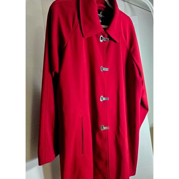 London Fog Rain Trench Coat Size 1X Red Outdoor  Rain fall - Picture 5 of 13
